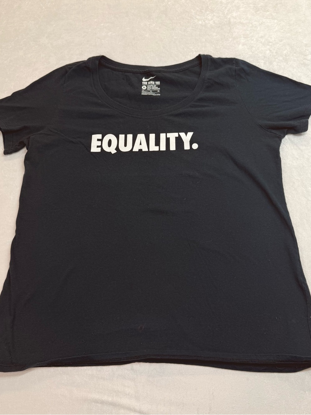Nike Women’s Black Tee with White “EQUALITY.” Graphic